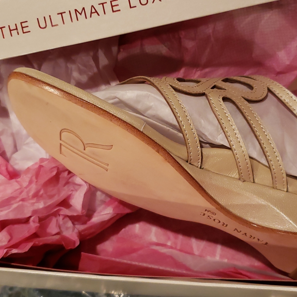 Taryn Rose NEW Sandals Slingback Strappy Wedge Comfort Shoe ALL Leather NIB 8.5 - Picture 9 of 10